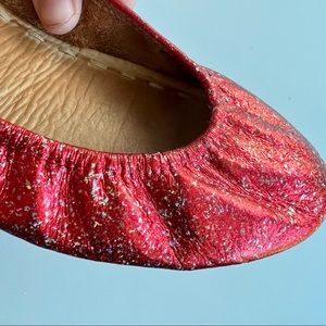 Custom Tieks Metallic Red w. Silver & Gold glitter